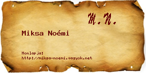 Miksa Noémi névjegykártya